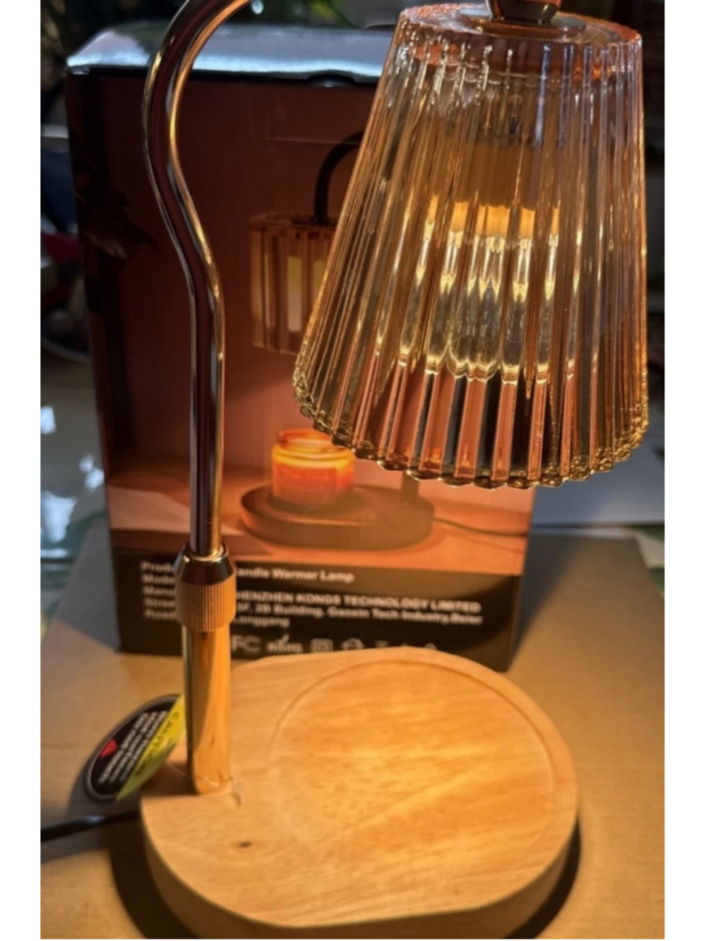 Candle Warmer Lamp One Size Gold and Beige